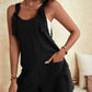 Full Size Scoop Neck Romper with Pockets