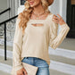 Cold Shoulder Square Neck Cutout Blouse