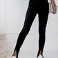 High Waist Ribbed Slit Leggings