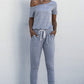 Asymmetrical Neck Tied Jumpsuit with Pockets
