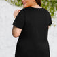 Plus Size Contrast Sequin V-Neck Tee Shirt