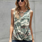 Camouflage Print Cutout Hem Detail Tank