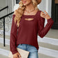 Cold Shoulder Square Neck Cutout Blouse