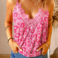 Leopard Lace Trim Deep V Cami