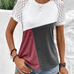 Color Block Raglan Sleeve Round Neck Tee