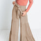 Tie Front Smocked Tiered Culottes