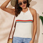 Rainbow Stripe Halter Neck Knit Tank