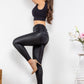 Full Size PU Leather Buttoned Leggings