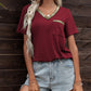Glitter V-Neck Short Sleeve Tee Shirt