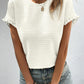 Textured Round Neck Short Sleeve Top
