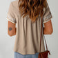Embroidered Round Neck Short Sleeve Blouse