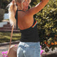 Rainbow Stripe Halter Neck Knit Tank