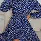Printed Frill Neck Long Sleeve Dress