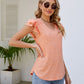 Smocked Flutter Sleeve V-Neck Top