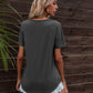 Glitter V-Neck Short Sleeve Tee Shirt