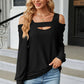 Cold Shoulder Square Neck Cutout Blouse