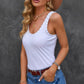 Studded Scoop Neck Ribbed Tank