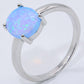 Sterling Silver Opal Solitaire Ring