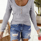 Button Front Scoop Neck Top