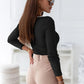 Contrast Trim Ribbed Long Sleeve Bodysuit