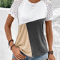 Color Block Raglan Sleeve Round Neck Tee