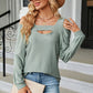 Cold Shoulder Square Neck Cutout Blouse