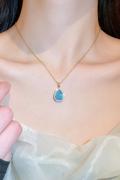 Zircon Teardrop Pendant Necklace