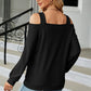 Cold Shoulder Square Neck Cutout Blouse