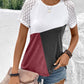 Color Block Raglan Sleeve Round Neck Tee