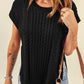 Cable-Knit Side Slit Sweater Vest