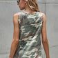 Camouflage Print Cutout Hem Detail Tank