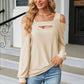 Cold Shoulder Square Neck Cutout Blouse