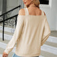 Cold Shoulder Square Neck Cutout Blouse