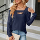 Cold Shoulder Square Neck Cutout Blouse