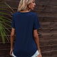 Glitter V-Neck Short Sleeve Tee Shirt