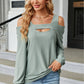 Cold Shoulder Square Neck Cutout Blouse
