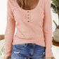 Button Front Scoop Neck Top