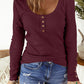 Button Front Scoop Neck Top