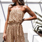 Printed Strapless Tie Waist Wide Leg Jumpsuit