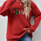 Letter Graphic Round Neck Long Sleeve Sweatshirt