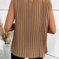 Pleated Tie Neck Tank Top