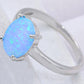 Sterling Silver Opal Solitaire Ring