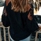 Embroidered Tie-Neck Puff Sleeve Blouse