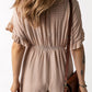 Striped Tie Detail Ruffled Romper with Pockets