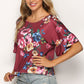 Floral Tie Hem Flounce Sleeve Top