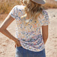 Leopard Contrast Sequin Short Sleeve Tee