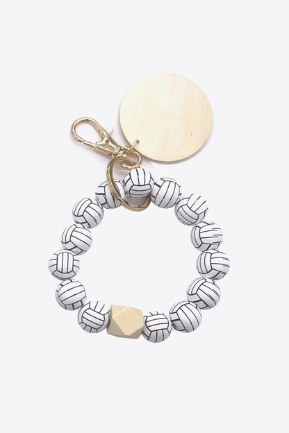 4-Pack Wristlet Wooden Bead Key Chain