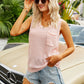 Buttoned Pocket Knit Tank