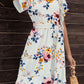 Tie Waist Petal Sleeve Ruffle Hem Dress