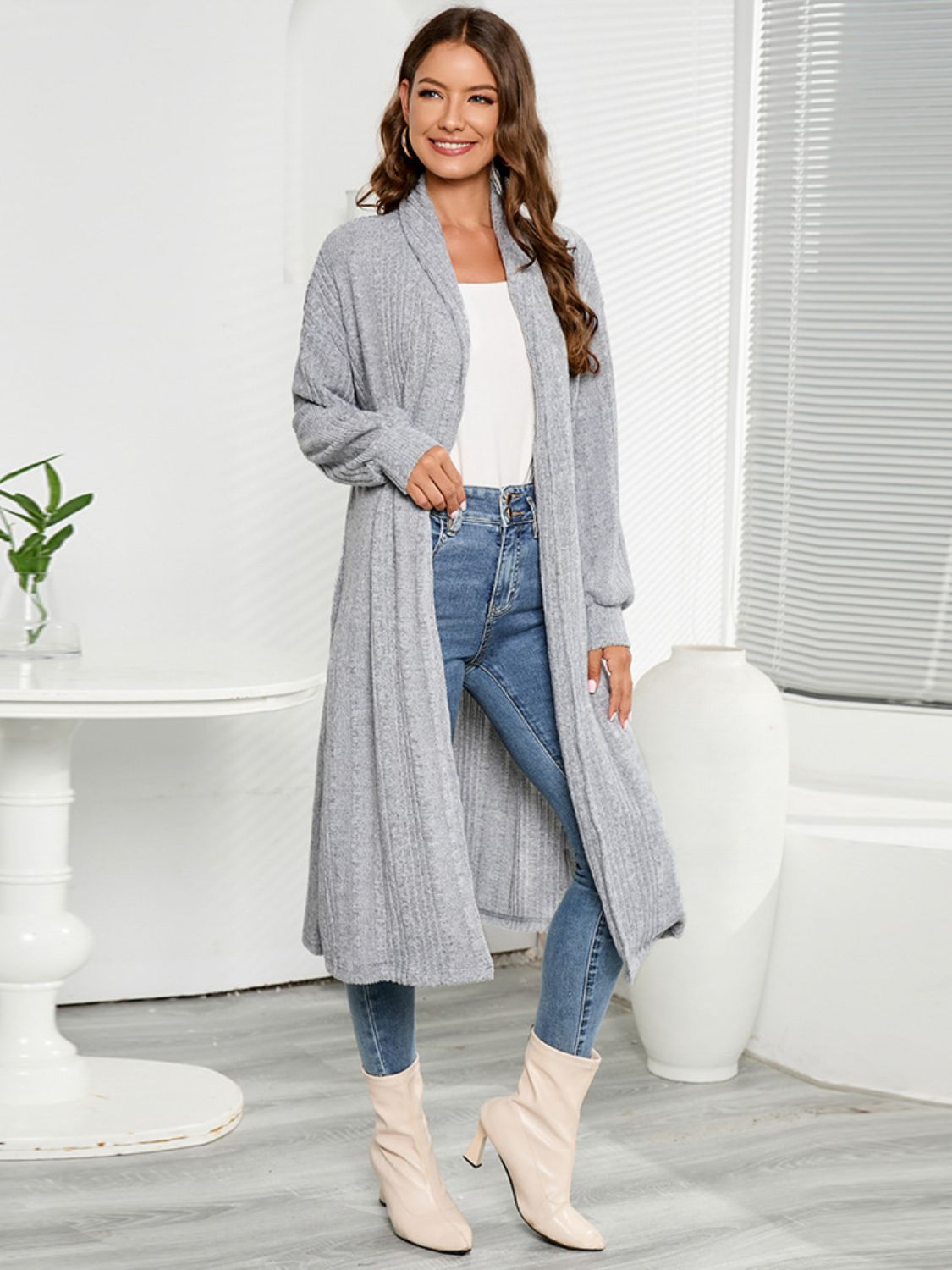 Long gray sale duster cardigan